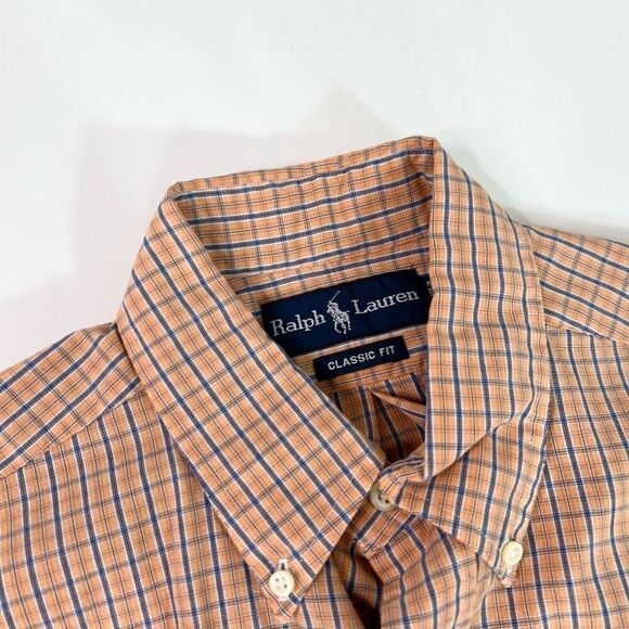 Ralph Lauren Button Down Shirt Mens Medium Multi Plaid Classic Fit Short Sleeve - Picture 5 of 10